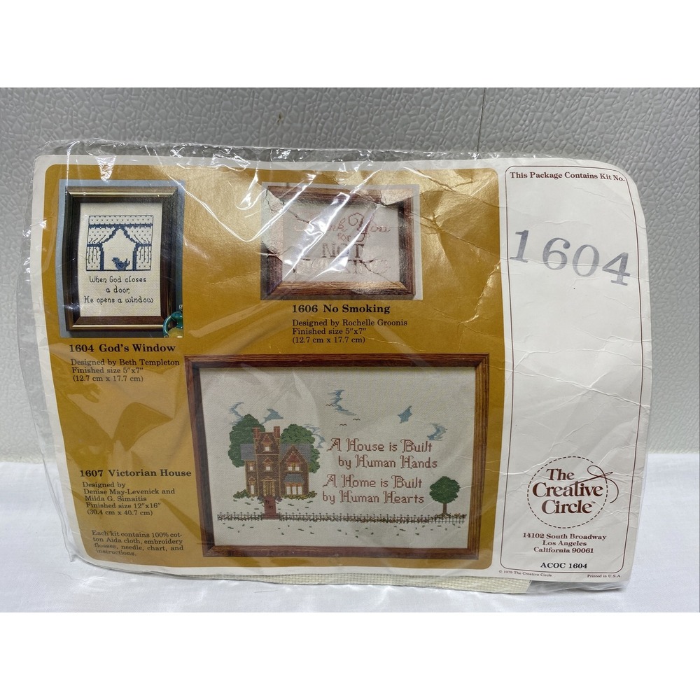 1979 New Old Stock Creative Circle Cross Stitch "God's Window" #1604 5 x 7